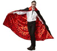 Vampire Cape Bat Motif Dracula Devil Cloak Halloween Costume Fancy Dress 140cm