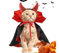 Vampire Cape for Dogs, Halloween Costumes for Dogs, Adjustable Vampire Cat Cloak | Colorful Pet Cape with Horn, Creative Holiday Costume for Carnival, Party, Masquerade
