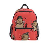 Vampire Capybara Pattern Toddler Backpack, Boy Backpack Preschool Bag Kindergarten Schoolbag Nursery Travel Bag for Girl