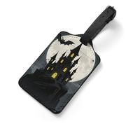 Vampire Castle Personalized Luggage Tags for Suitcases, Cute PU Leather Travel Luggage Tags, Suitcase Identifier Name Baggage Tag, Bag Tag for Men Women Luggages Handbags