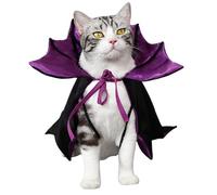Vampire Cat Costume, Bat Wing Cape Pet Halloween Costumes with Tie, Halloween Cosplay Vampire Cloak for Small Dogs & Cats, Purple Dog Costume Cat Costumes