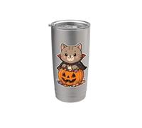 Vampire Cat in Pumpkin with Candy Stainless Steel Insulated Tumbler