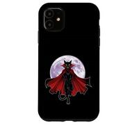 Vampire Cat With Cape and Full Moon Case for iPhone 11
