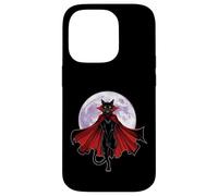Vampire Cat With Cape and Full Moon Case for iPhone 14 Pro