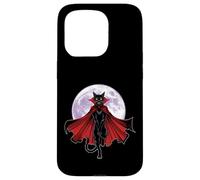 Vampire Cat With Cape and Full Moon Case for iPhone 15 Pro