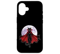 Vampire Cat With Cape and Full Moon Case for iPhone 16