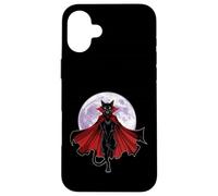 Vampire Cat With Cape and Full Moon Case for iPhone 16 Plus