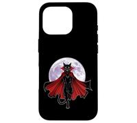 Vampire Cat With Cape and Full Moon Case for iPhone 16 Pro