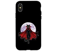 Vampire Cat With Cape and Full Moon Case for iPhone X/XS