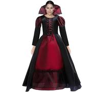 Vampire Costume Cosplay Vampire Halloween Costumes for Children with Necklace Medieval Gothic Witch Dress for Girls Girls Breathing