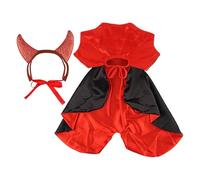 Vampire Costume for Cat Halloween Cosplay Costume with Horn Headband