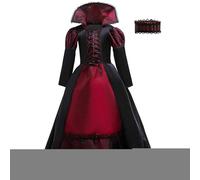 Vampire Costume for Girls | Noble Gothic Vampire Queen Fancy Dress up - Scary Outfit for Carnival Haunted House Photo Prop School Event
