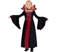 Vampire Costume for Kids Royal Vampire Costume for Girls Halloween Party Fancy Casual Comfortable Loose Fit Evil Queen Witch Dress Age 3-5 Years(Small)