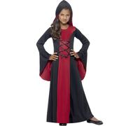 Vampire Costume Girls Vampiress Halloween Dracula Fancy Dress Kids Outfit