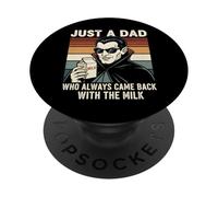 Vampire Dad Who Always Came Back With The Milk Retro Sunset PopSockets Adhesive PopGrip