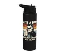 Vampire Dad Who Always Came Back with The Milk Retro Sunset Stainless Steel Insulated Water Bottle