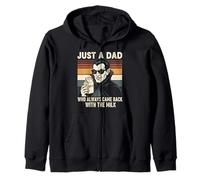 Vampire Dad Who Always Came Back With The Milk Retro Sunset Zip Hoodie