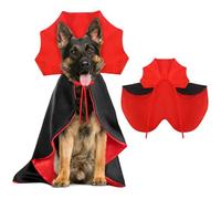 Vampire Devil Cloak Costume for Dogs - Premium Halloween Pet Cape with Adjustable Straps (Red & Black) - Spooky Party Apparel for Small/Medium/Large Dogs(Large)
