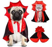 Vampire Devil Dog Cloak Cape, Dog Costume - Sizes S, M, L for Small to Large Pets - Halloween