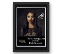 Vampire Diaries Bonnie Bennett/Kat Graham Signed Autograph Print Poster Black Framed Mounted Wall Art (10x12) Actor Artwork for Home & Office Decor Gift