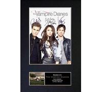 Vampire Diaries Cast Signed Style Photo Print A4 Mounted TV Series Autograph Reproduction Display Wall Art Nina Dobrev Ian Somerhalder Paul Wesley Memorabilia - 348U