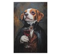 Vampire Dog with Wine Glass -2 Classic Jigsaw Puzzle for Adults, 1000 PCS