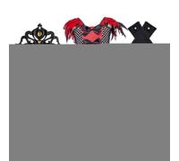 Vampire Dress For Girls | Child Royal Vampire Costume - 2-12 Years Old Gothic Halloween Tulle Dress With, Gloves, Necklace