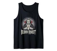 Vampire Drinking Hot Coffee with Blood Mug Tank Top