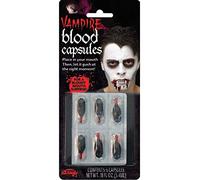 Vampire Fake Blood Capsules Pack of 6 Vampire Halloween Fancy Dress Accessory