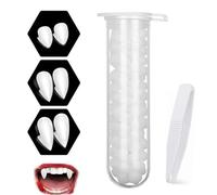 Vampire Fangs, 3 Sizes Halloween Vampire Teeth with Adhesive, Realistic Werewolf Fang Horror Fake Teeth Dentures Halloween Cosplay Props Vampire Costume Accessories