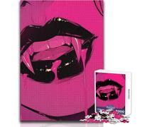 Vampire Fangs And Blood Jigsaw for Adults 1000 Pieces Focus Building Educational Activity for Festive Occasions Size 38x52cm