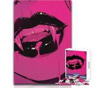Vampire Fangs And Blood Jigsaw for Adults 1000 Pieces Focus Building Educational Activity for Festive Occasions Size 38x26cm