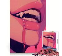 Vampire Fangs And Drip Jigsaw Puzzles for Teenagers 1000 Piece Thought Training Quiet Recreation Uniform Cut Unique Xmas Gift (50x75cm)