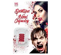 Vampire Fangs Denture Teeth with 4 Blood Capsules Halloween Fancy Dress