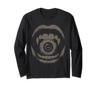 Vampire Fangs Eyeball Vintage Grunge Goth Halloween Graphic Long Sleeve T-Shirt