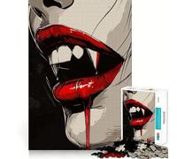 Vampire Fangs Jigsaw Puzzle 1000 Recall Fun Play Advanced Laser Cutting Tech Holiday Indoor Entertainment Toy (38x26cm)