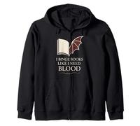 Vampire Fiction Bookish Romantic Fang Reader Literary Dark Zip Hoodie