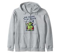 Vampire Frog We Scare At Dawn Halloween Spooky Zip Hoodie