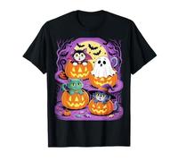 Vampire Ghost Zombie Witch Cats in Pumpkin Halloween Cat T-Shirt
