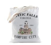 Vampire Gift Mystic Falls Gift TV Show Merchandise Gift Mystic Falls Virginia Tote Bag for Vampire Fans Feeling Epic Gift (Mystic 1864)