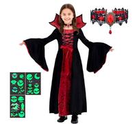 Vampire Girl Costume, Vampire Girl Costume, Vampire Girl Costumes, Witch Queen Vampires Costumes, Vampire Costumes Girls Halloween, Suitable for Halloween, Carnival, Party and Cosplay (S)