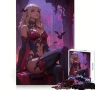 Vampire Girl in Gothic Setting Gaming for Adults 1000 Piece Puzzle Mental Focus Pleasant Downtime Snug Fit Festive Surprise (38x26cm)