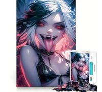 Vampire Girl Jigsaw Puzzle 1000 Recall Fun Play Advanced Laser Cutting Tech Holiday Indoor Entertainment Toy (38x52cm)