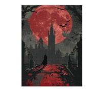 Vampire Gothic City Spooky Vivid Wooden Jigsaw Puzzle for Adults, 500 PCS