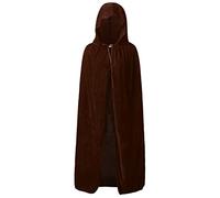 Vampire Hooded Cape, Adult, Unisex Cape with Hood, Wizard Cape with Mysterious Design, Gothic Gown Medieval Fancy Dress Uniform for Halloween Party Fancy Dress