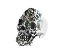 Vampire King of Hell Devil Skull 925 Sterling Silver Ring Punk Jewelry TA101A UK Size N½~Z5 (UK S½ (60.8mm))