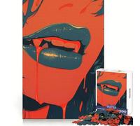 Vampire Lips 1000 Piece Jigsaw Puzzle for Adults Strategic Think Mind Calming Fun Precise Fit (50x75cm)