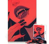 Vampire Lips 1000-piece Puzzle for Teenagers Mind Recall Happy Idle Time Firm Interlock Seasonal Gift (50x75cm)
