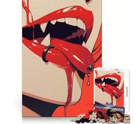Vampire Lips 1000 Pieces Jigsaw Puzzles for Teenagers Brain Wellness Easy Relaxation Perfect Lock Best Gift (50x75cm)