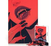 Vampire Lips 1000 Pieces Jigsaw Puzzles for Teenagers Strategic Think Serene Escape Clean Cut Thoughtful Xmas (38x52cm)